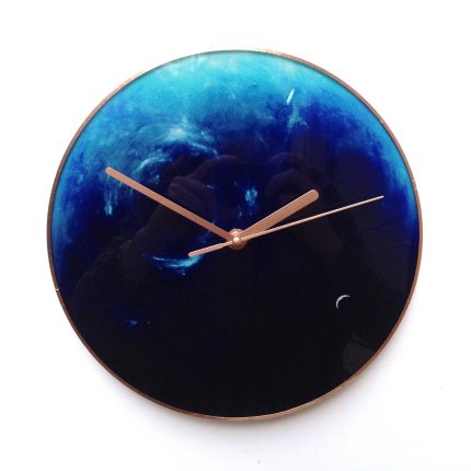 Sci-fi Blue Vortex Planet Wall Clock