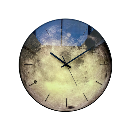 Large lunar surface clock decoration