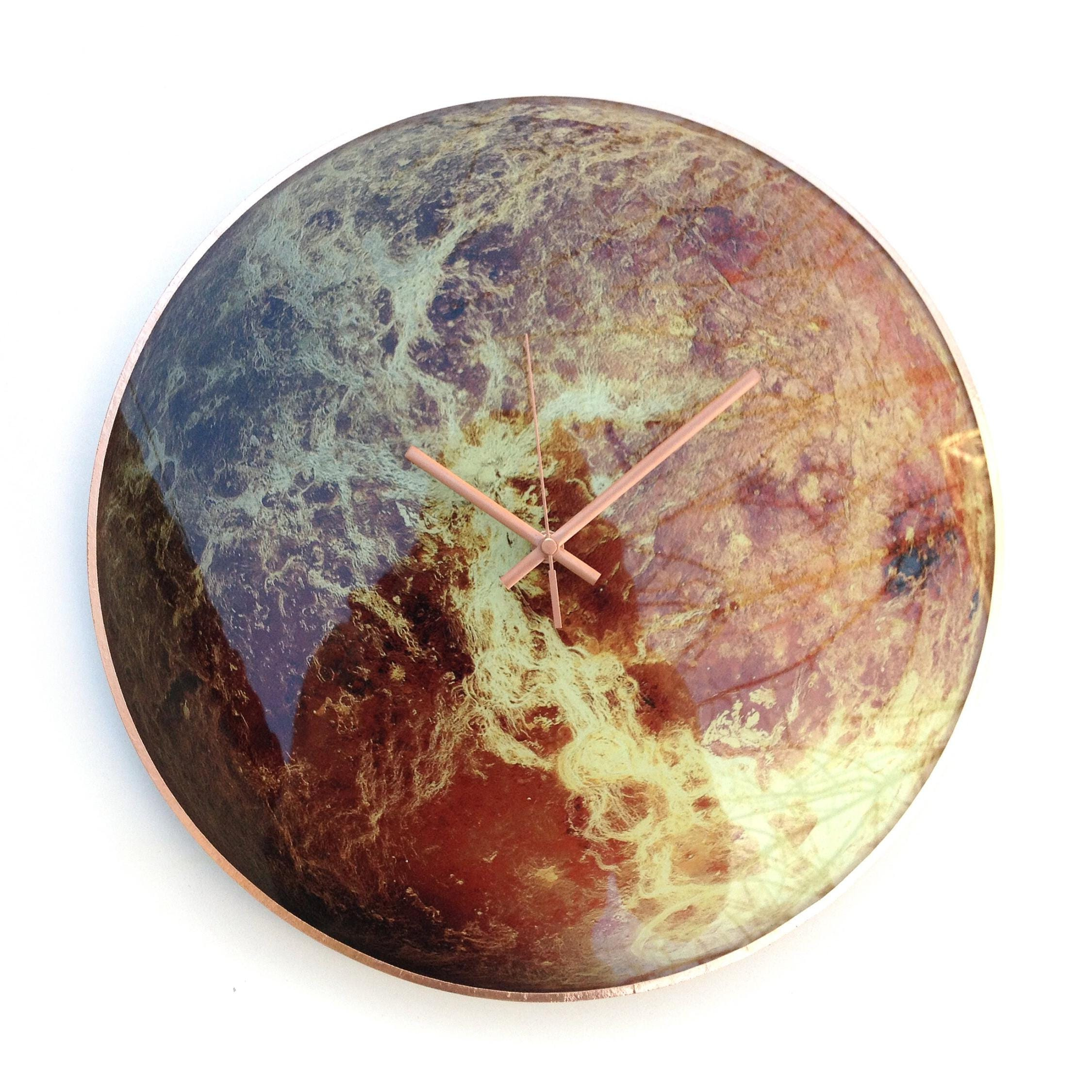 Sci-Fi-Rust-Planet-Wall-Clock-1.jpg Sci-fi Rusted Planet Wall Clock Metal Galaxy Space Wall Decor - Image 1